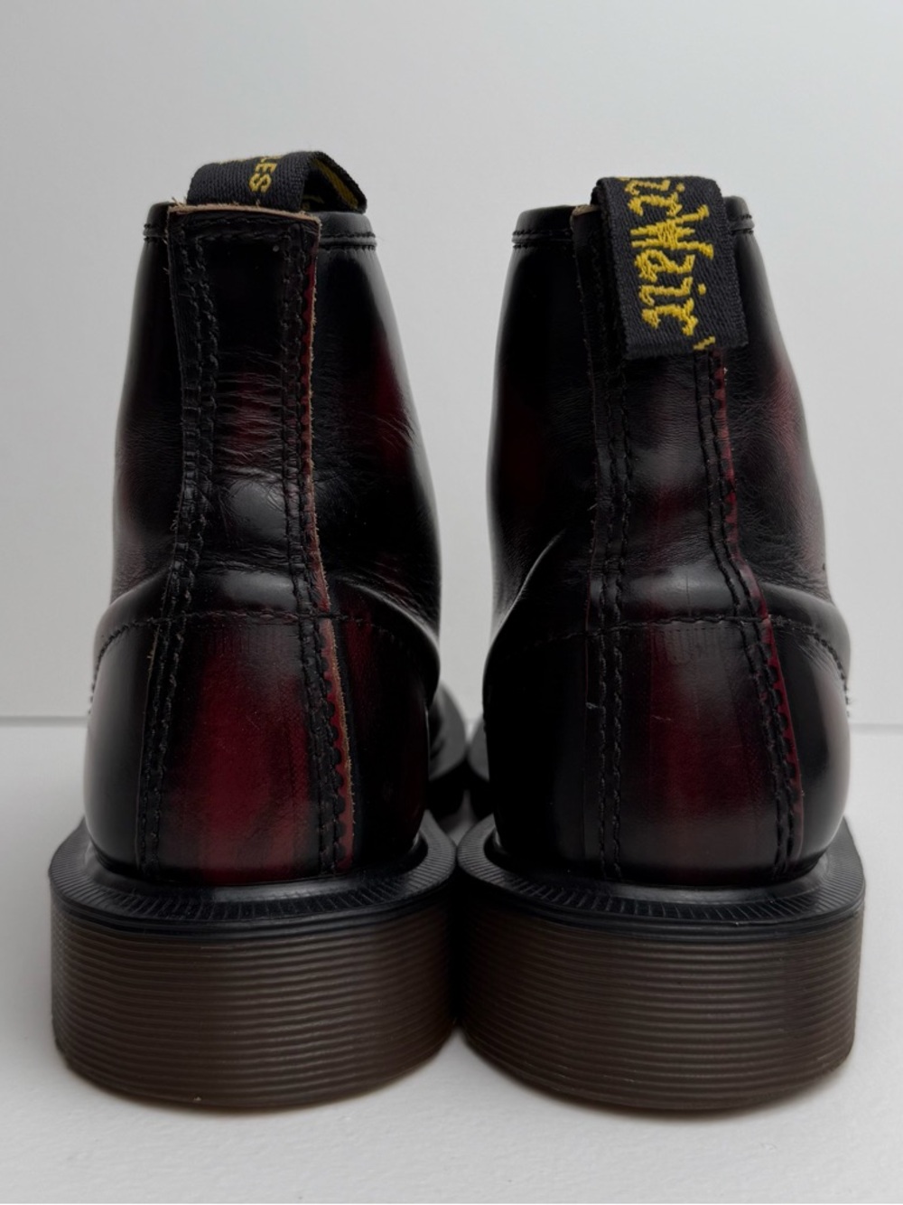 Vintage Doc Martens England Oxblood Red Black 101 MIE Rub Off Boots UK 4 - Picture 11 of 15